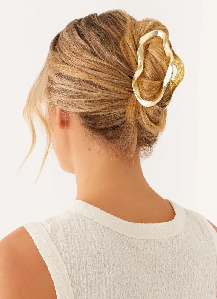 Clean Girl Claw Clip - Gold - Gold / One Size - Hair Accessories