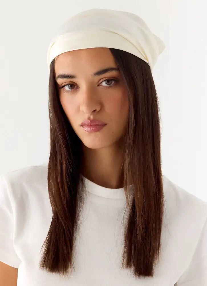 Lover Vibes Head Scarf - Cream - Cream / One Size - Hair Accessories