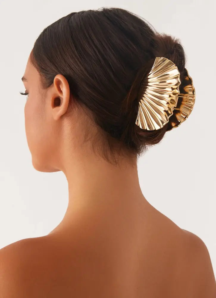 Milano Claw Clip - Gold - Gold / One Size - Hair Accessories