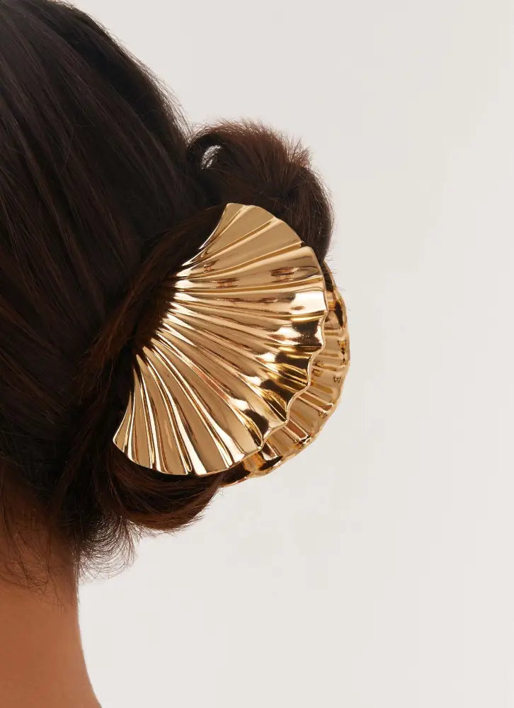 Milano Claw Clip - Gold - Gold / One Size - Hair Accessories