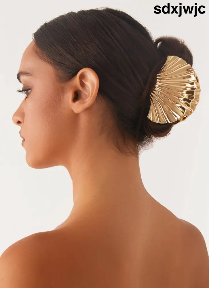 Milano Claw Clip - Gold - Gold / One Size - Hair Accessories