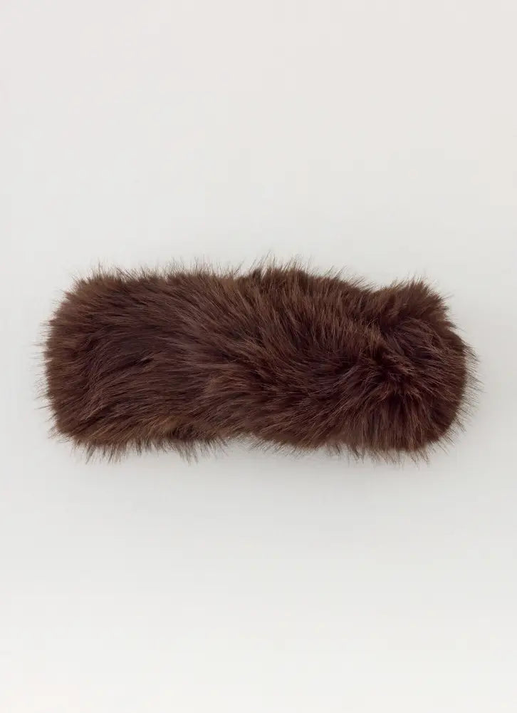 North Pole Faux Fur Headband - Chocolate - Chocolate / One Size - Hair Accessories