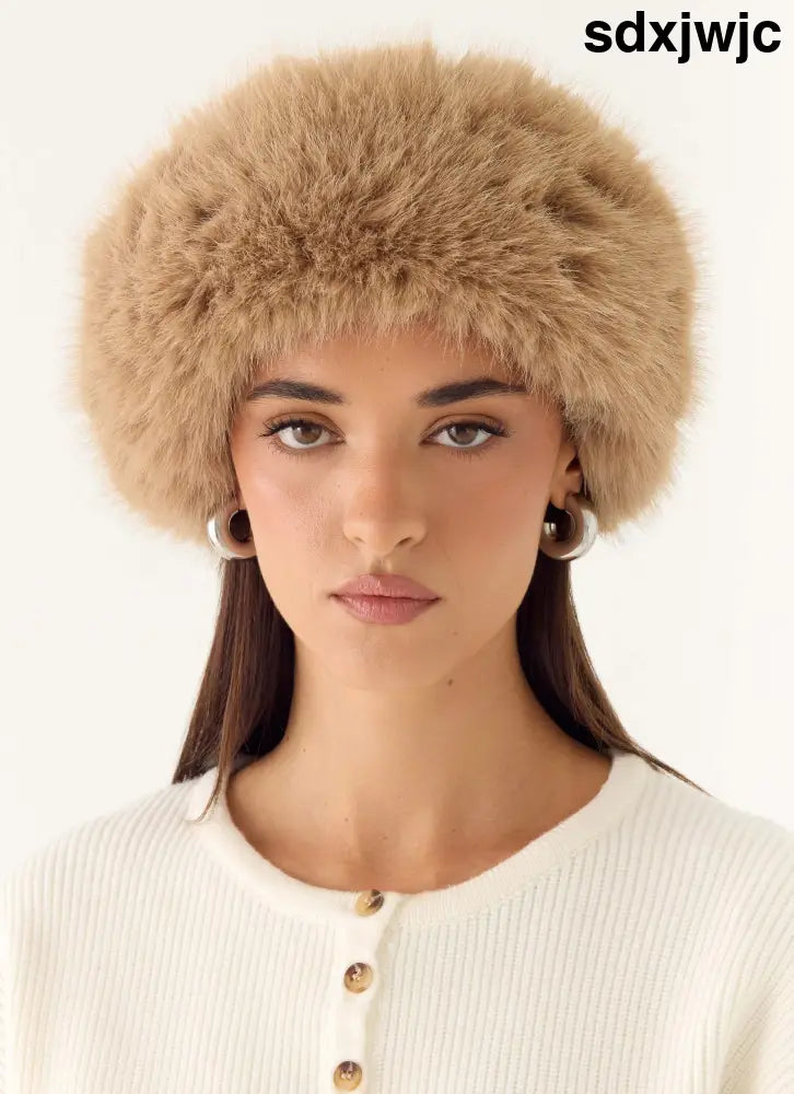 North Pole Faux Fur Headband - Cream - Cream / One Size - Hair Accessories