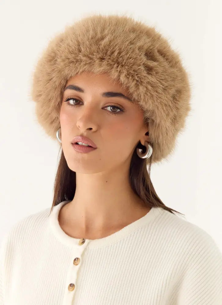 North Pole Faux Fur Headband - Cream - Cream / One Size - Hair Accessories