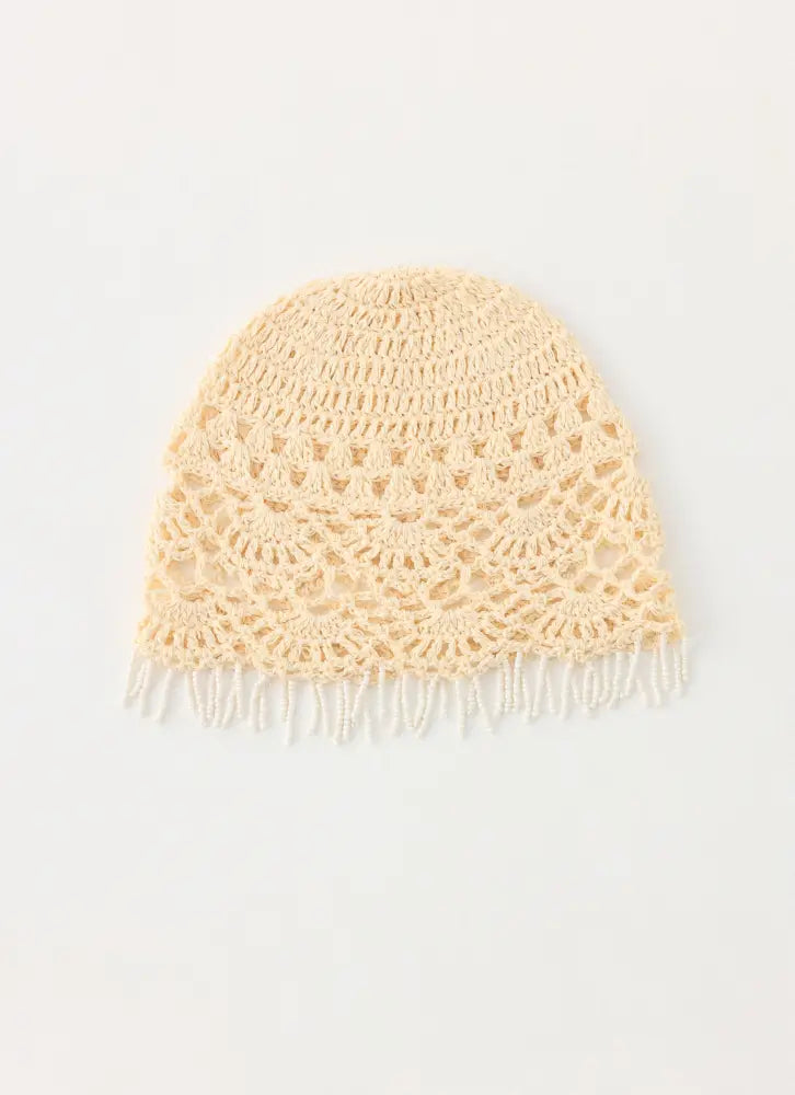 Tangy Twist Crochet Hat - Cream - Cream / One Size - Hair Accessories